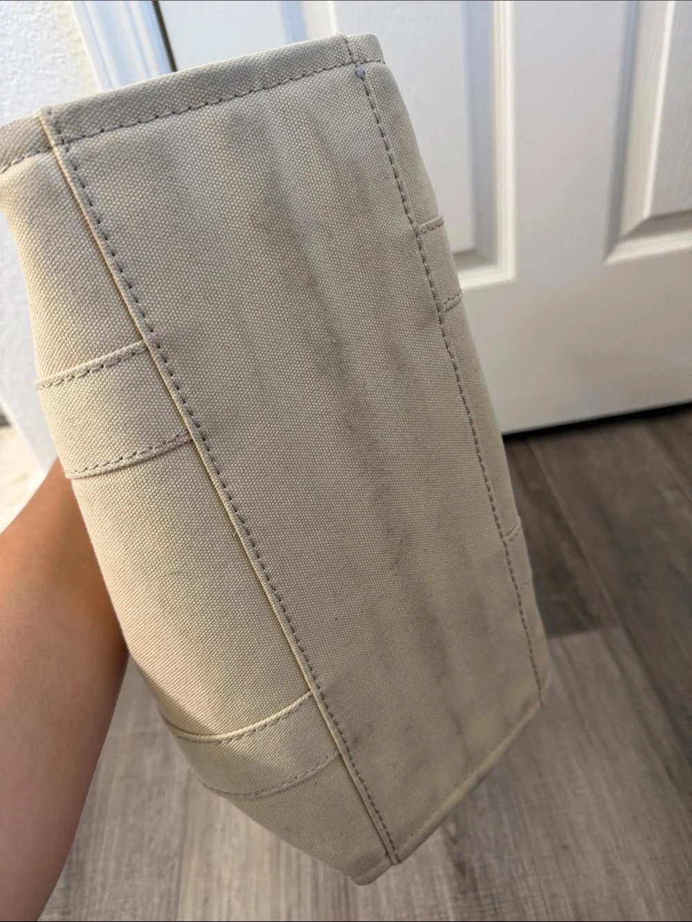 Marc Jacobs Canvas 'The Tote Bag' in Beige with Black Strap